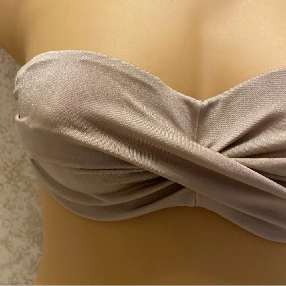 Victoria's Secret Beige Shimmer Twist Bandeau Bikini - Picture 5 of 16